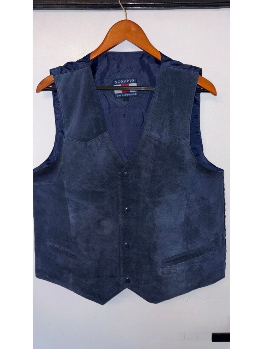 Vintage -Scorpio Unstoppable- Leather Vest, Size L